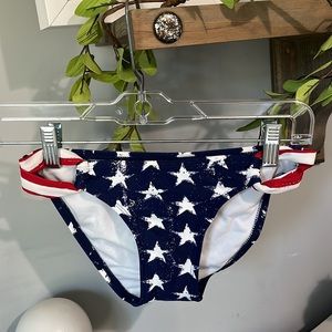 Stars Stripes Bikini Swimsuit Bottom Red White Blue XS Womens